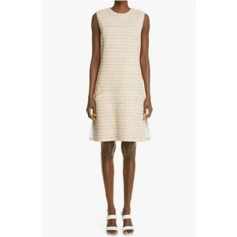 💕ST. JOHN💕 Space Dye Tweed Knit Dress ~ Neutral Multi-Color 14 NWOT